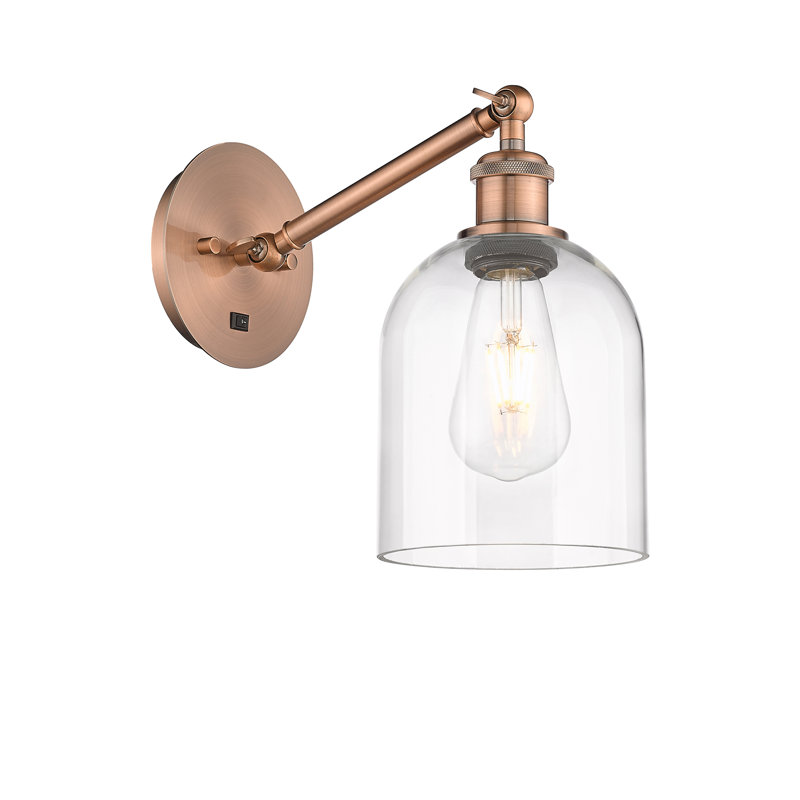 Odaniel Steel Armed Sconce, Clear, Antique Copper
