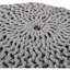 Pouf rond en coton tricoté gris neutre neutre, siège simple supplémentaire pour une décoration minimaliste moderne, 20 po x 20 po x 14 po