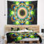 Motif fractal vert abstrait avec cercles tapisserie-28494370