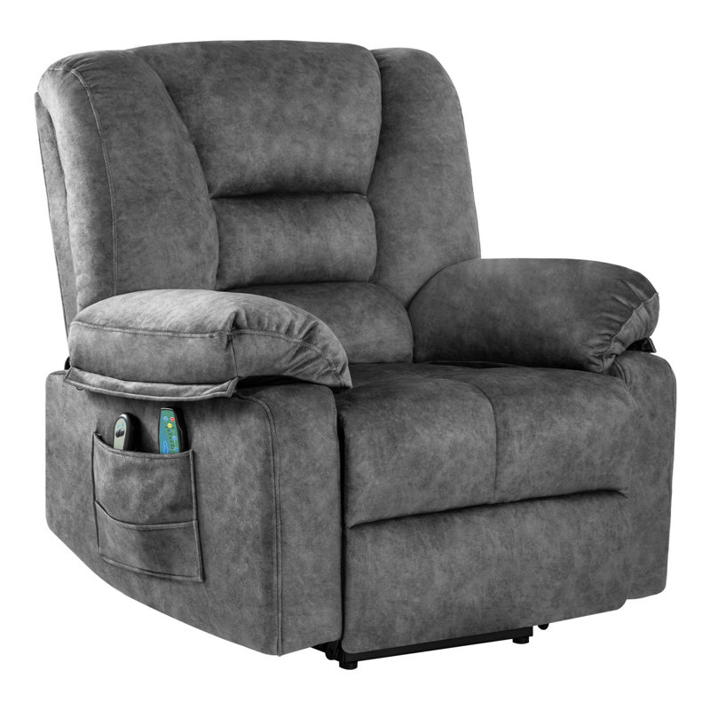 Power Lift Recliner Chair Sofa for Elderly with Massage, Gray Velvet