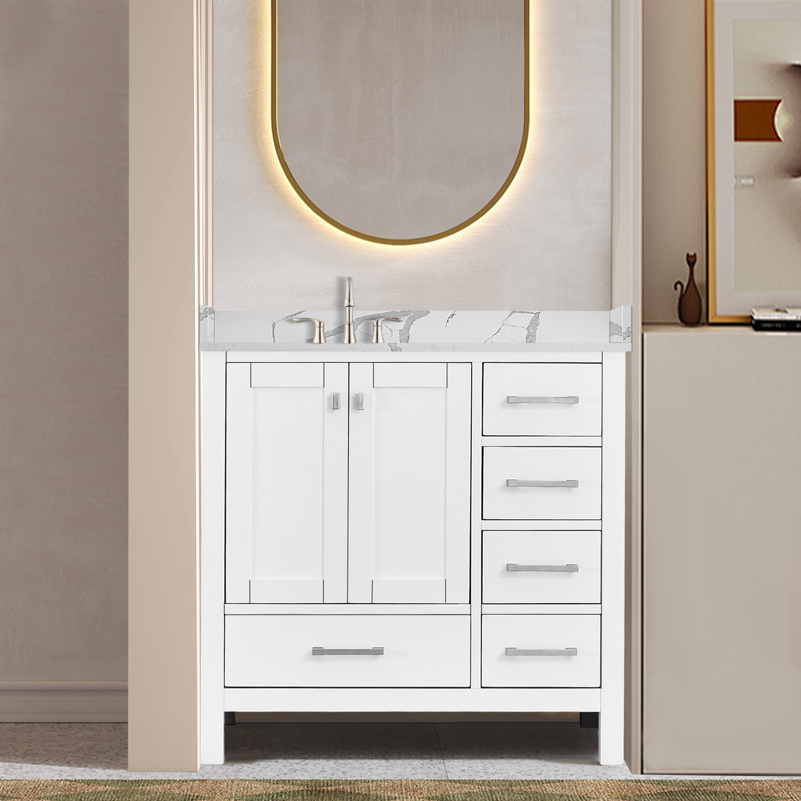 Lark Manor™ Cholena 36 Inch Bathroom Vanity With Single Sink | Wayfair