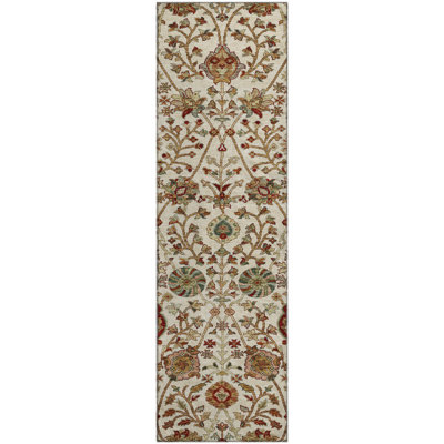 Premium Machine Washable Dahl AMF1085 Floral Rug