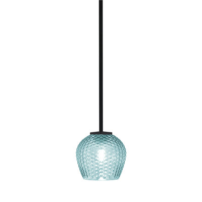 Mini-luminaire suspendu Fausley avec verre texturé de 6 po