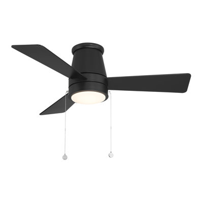 Hug 44" 3-Blade Pull Chain Flush Mount Ceiling Fan With 2700K-3000K-4000K-5000K Selectable LED Light Kit