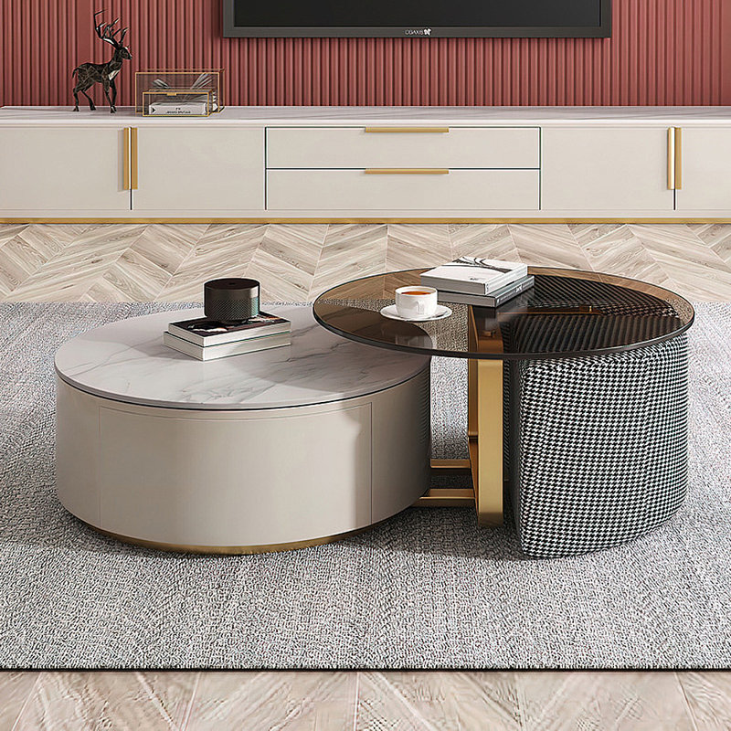 Modern luxury round coffee table set