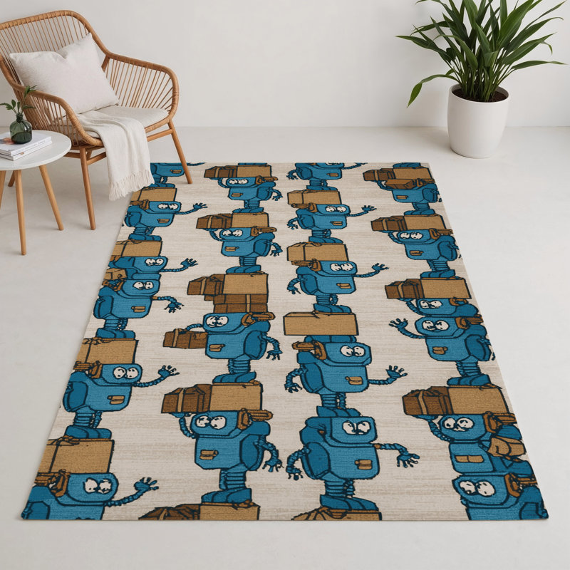 Tapis intérieur et extérieur beige Transport, Rectangle 9 pi x 12 pi