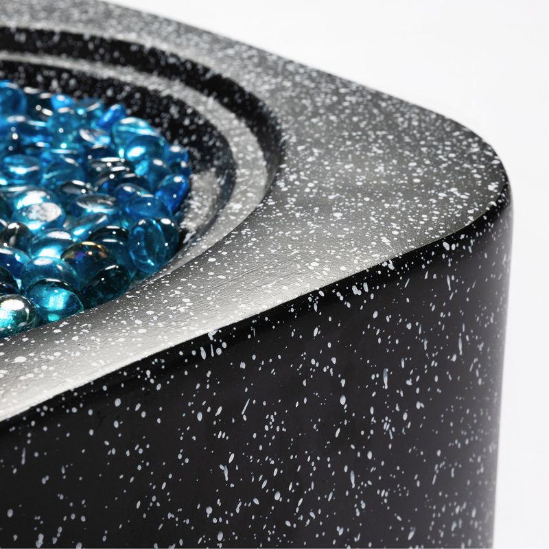 Tabletop Fire Pit With Glass Wind Guard