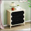 Buffet 3 tiroirs avec tablettes réglables, tiroirs décoratifs en corde tissée à la main pour un rangement polyvalent et un design élégant