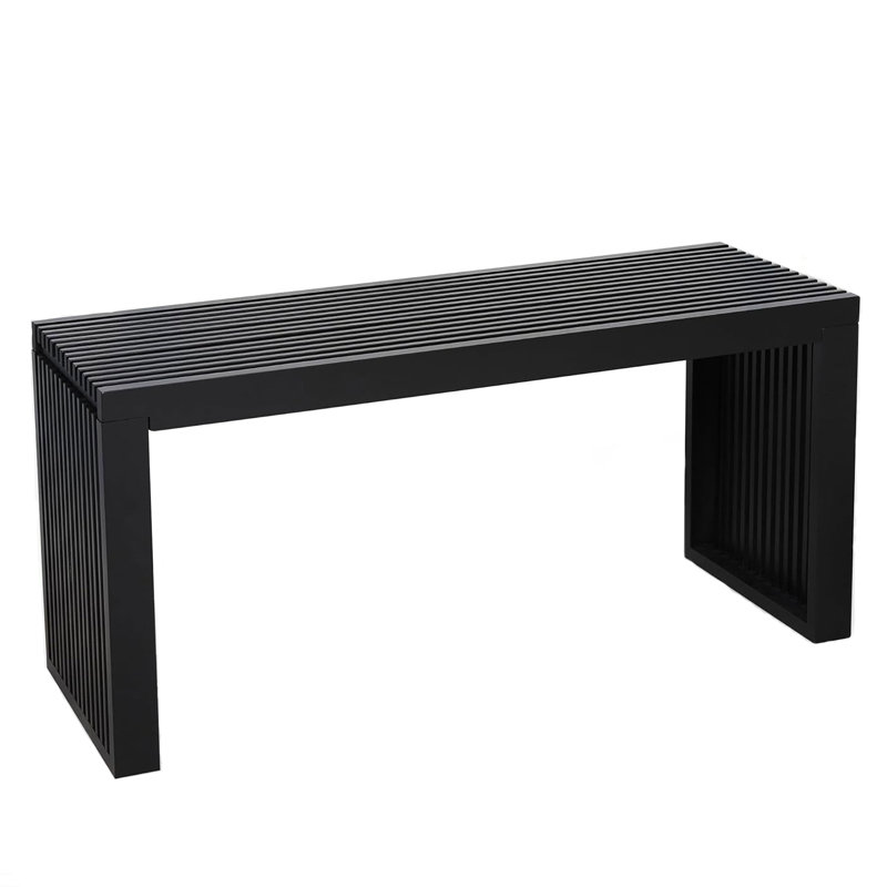 Seamas Bamboo Bench, Farmhouse Dining Bench Entryway Bench for Living Room, Hallway, Bedroom, Bathroom, Black