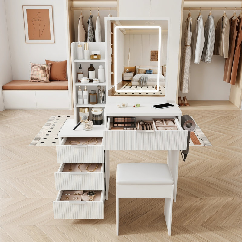 Bureau de coiffeuse moderne, Blanc