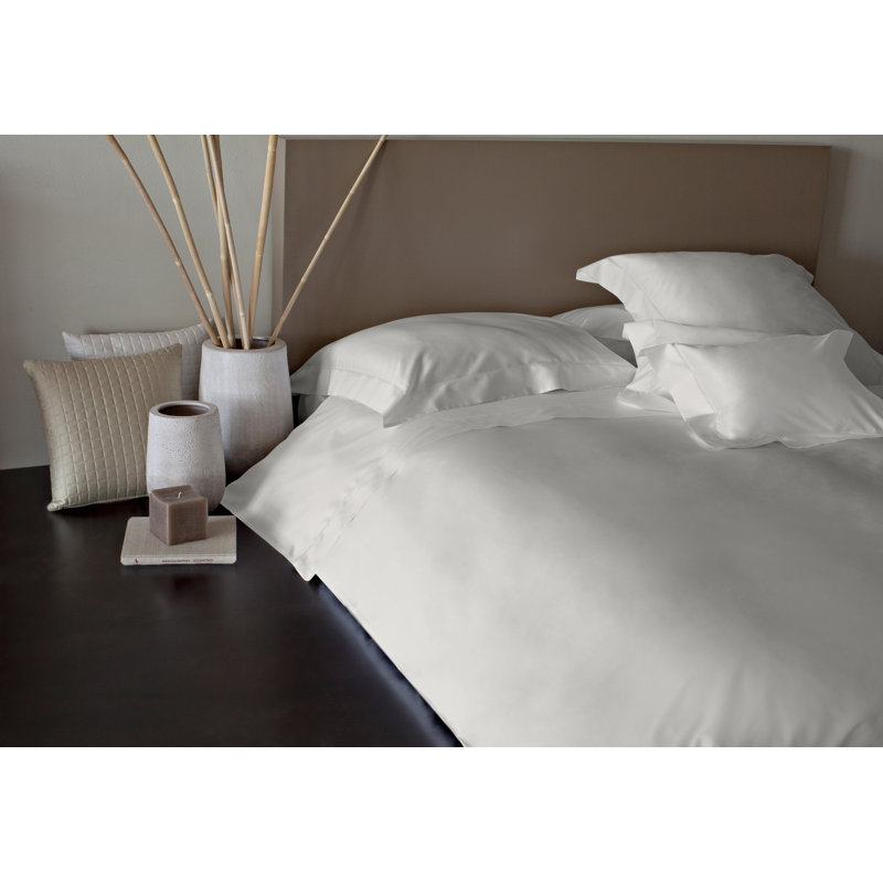 Raffaello Sateen Duvet Cover, Pearl, King Duvet Cover