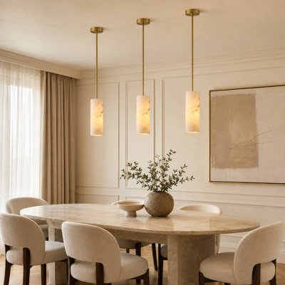 1PC Dimmable Alabaster Pendant Light Kitchen Island