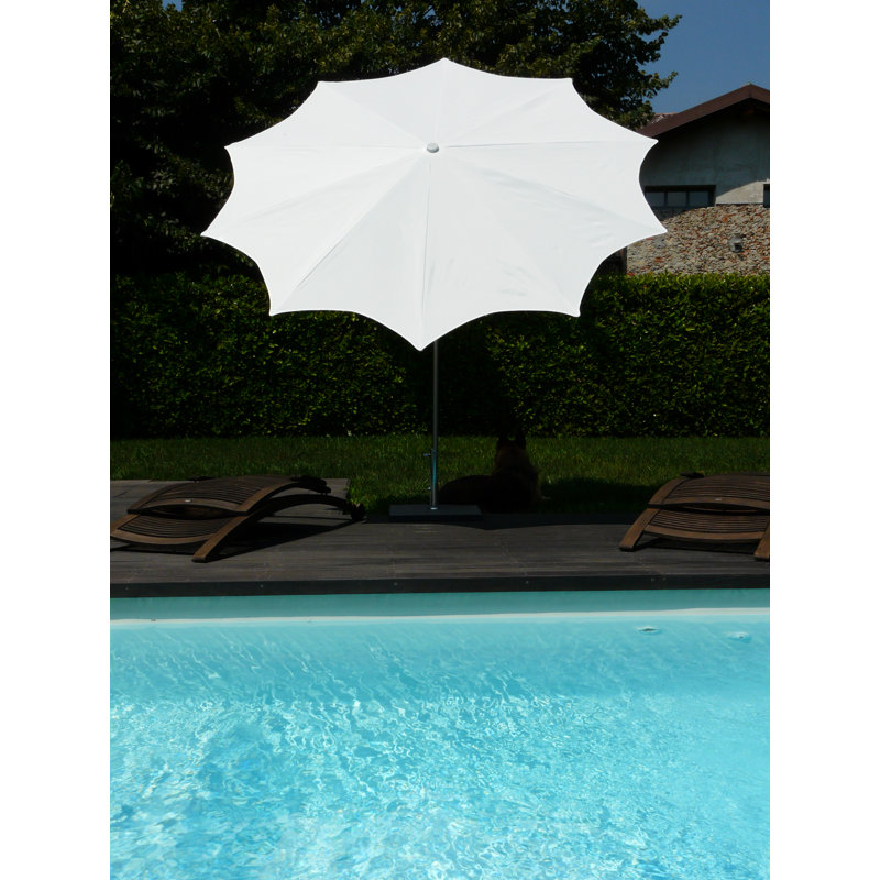 240cm Tilt Beach Parasol, White