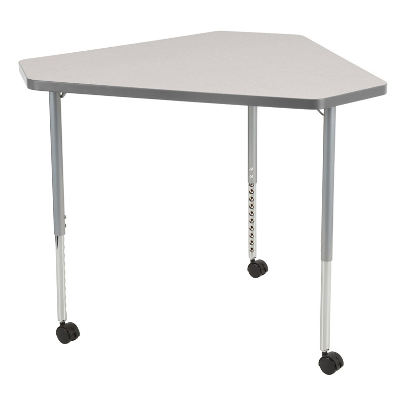 Table mobile articulée à hauteur ajustable 41 po x 36 po Structure Series Diamond, gris, gris
