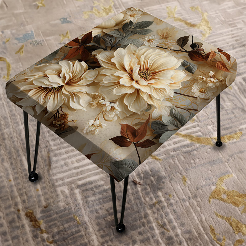 Rustic Victorian Brocade Victorian Motif - Repose-pieds rectangulaire floral