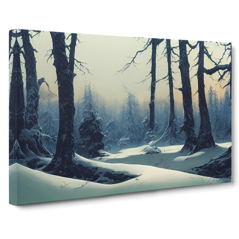 Blissful Winter Forest - Wrapped Canvas, 50cm H x 76cm W x 3cm D