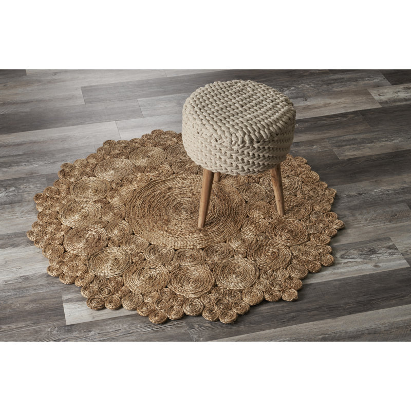 Caninenberg Modern Farmhouse Hand-braided Natural Fiber Jute Indoor Area Rug, Round 6'
