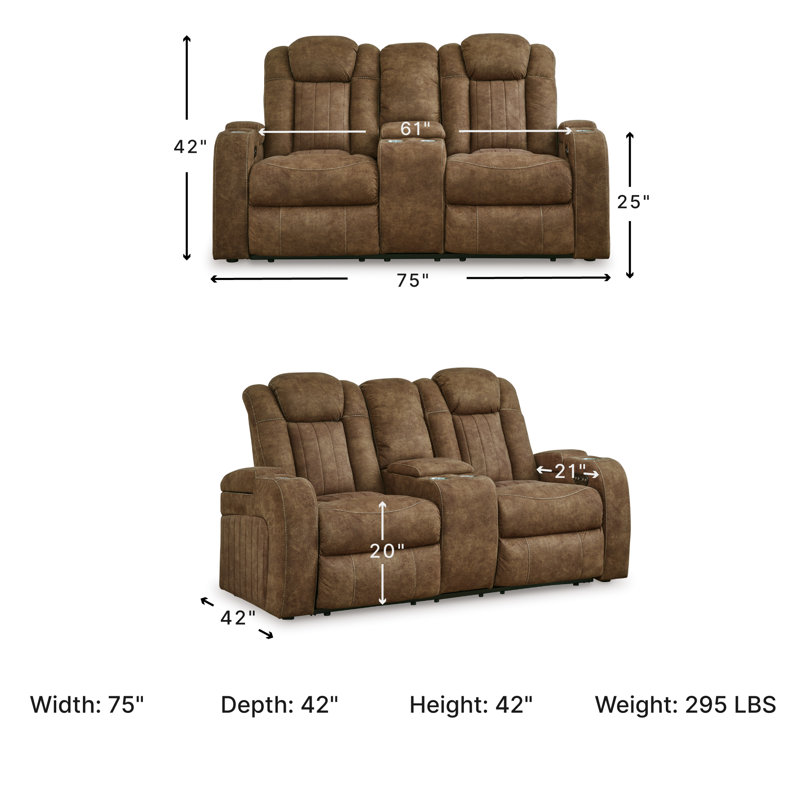 " Faux Leather Power Reclining Sofa, 42" H x 75" W x 42" D