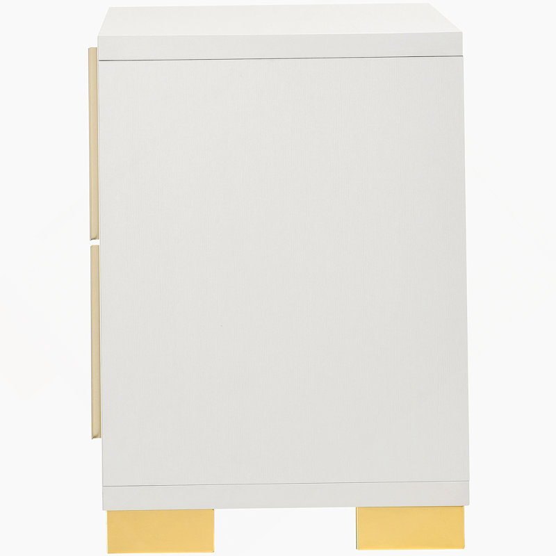 White 2-Drawer Nightstand