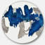 Gouache Sapphire On Grey VI - Print-50595912