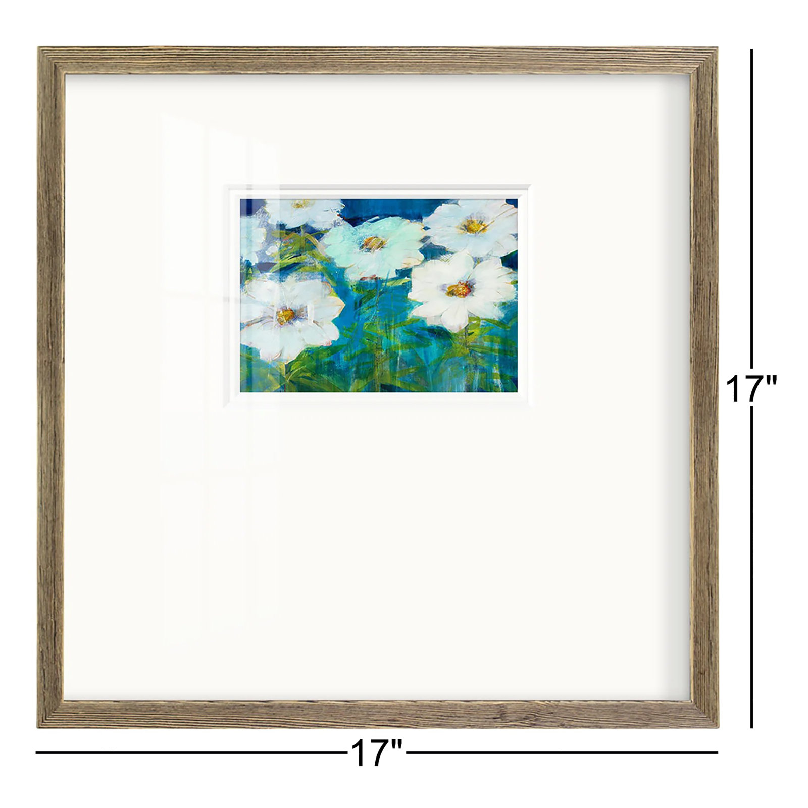Field Day Print, 17" H  x 17" W x 1.25" D, Brown Framed