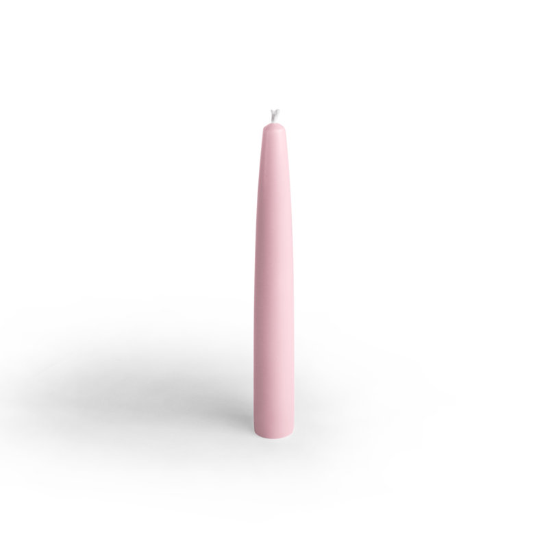 Unscented Taper Candle, 6" H, Light Rose