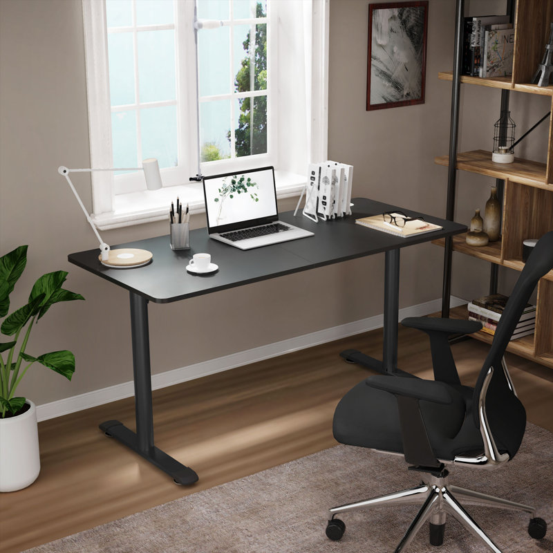 Metal Base Computer Desk, Black