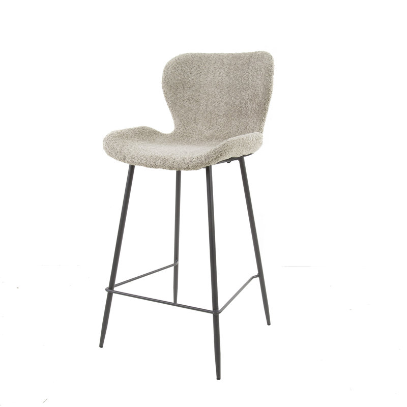 Protivin Upholstered Counter Stool with Metal Frame, Sand color