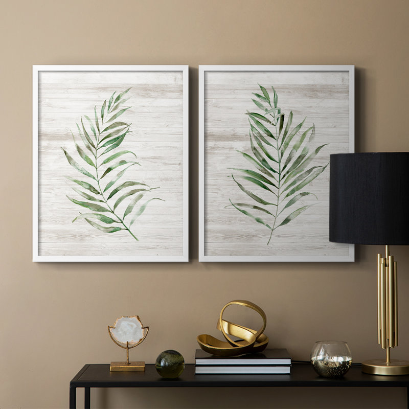 Impression encadrée Tropic Frond I-Premium - prête à être accrochée - aucun clou requis - aucun clou requis, Blanc