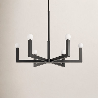 6 - Light Dimmable Geometric Chandelier
