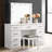Sarah Glossy White 9-Drawer Vanity Desk