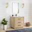 Meuble-lavabo sur pied simple 36 po avec plateau en quartz Calacatta et miroir Porto-1463647406-1463672371