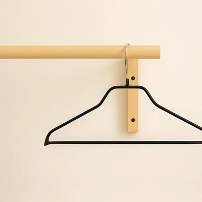 Cintre anti-dérapant avec barre pour pantalons et jupes MAWA by Reston Lloyd Silhouette Series, style 41 / FS, noir