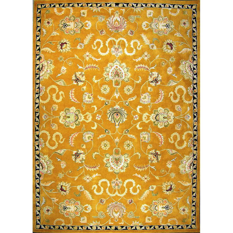 Tapis décoratif en laine en laine Touffeté à la main de style oriental Mowbray, Rectangle 8 pi x 11 pi