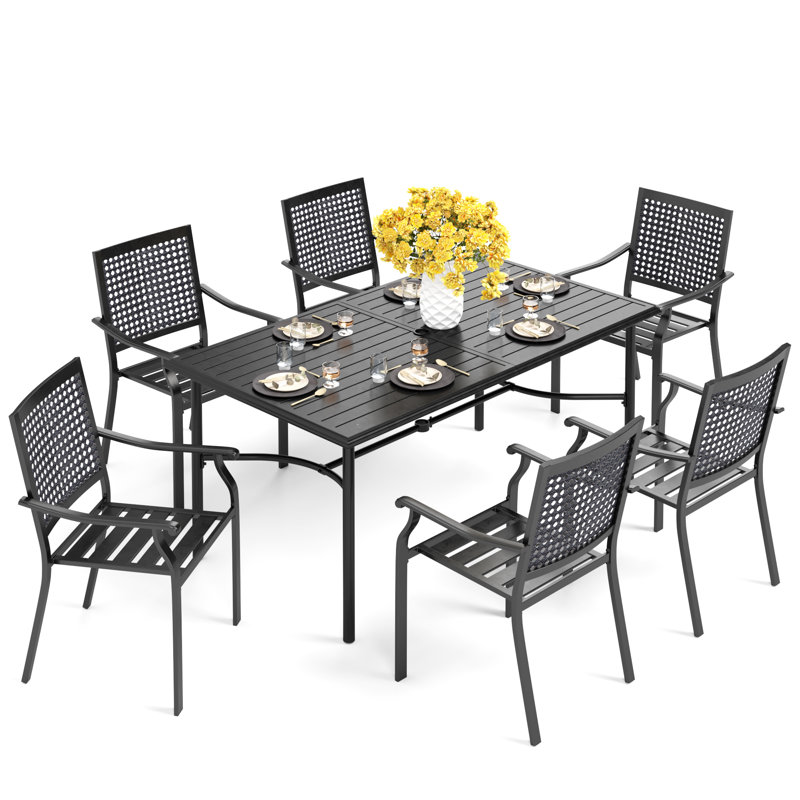 Ensemble de salle à manger rectangulaire pour 6 personnes Argyri