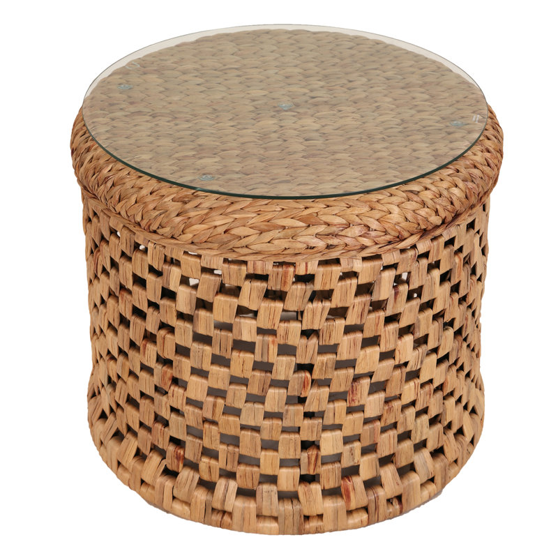 Malacca Glass End Table