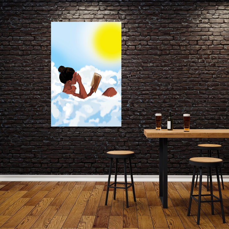 «Sunny Cloud Reader Dreamy Peaceful Serene Summer Landscape», reproduction d'art mural, H 60 po x l 40 po