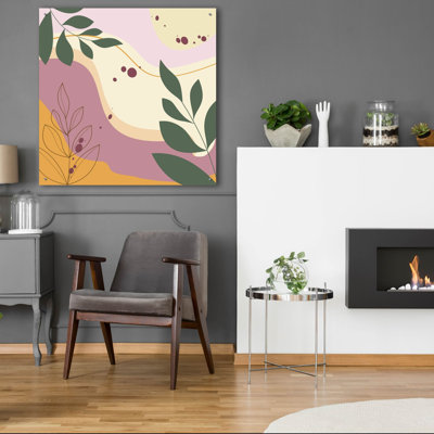 «Abstract Botanical Garden A» par Jean Plout, art mural en verre acrylique, 36 po x 36 po