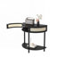 Unique Half Moon Design End Table with Sliding Door,Elegant Semi-circle Entryway