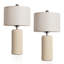 Lampe de table 21 po moderne en céramique texturée avec abat-jour en lin-2009893743