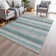 Machine Washable Indoor/Outdoor Xhevrie Teal Rug