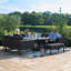Dasara Outdoor Fabric U Shape Corner Dining Set - with Rising Table-1989020833-1989020832