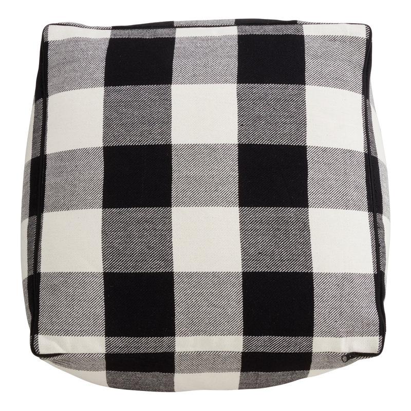 Manolis Upholstered Pouf, Black