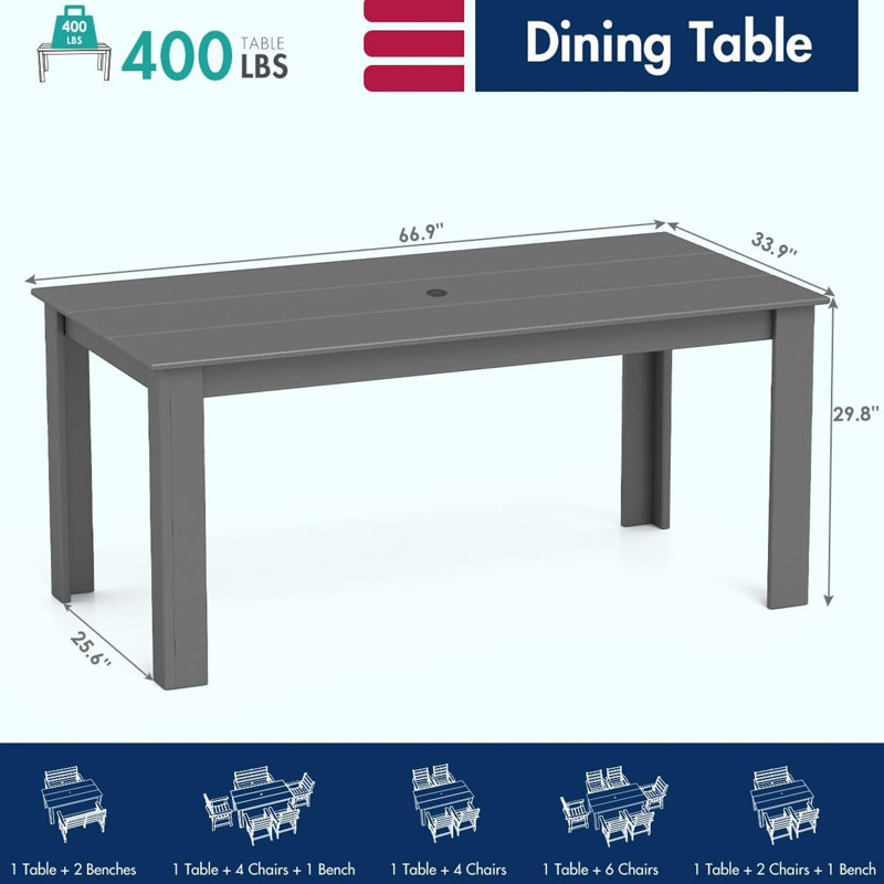 Ensemble repas d'extérieur 3 pièces 3 pièces, Gris