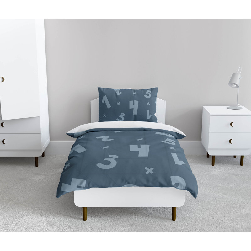 Number Match Comforter Set, Blue