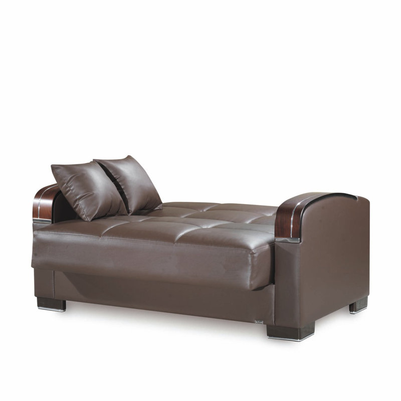 Causeuse convertible avec rangement Primenest, Chenille brun