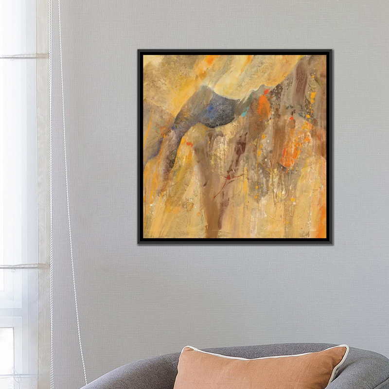 «canyon iii. b’impression sur toile tendue, H 18 po x l 18 po x P 1,5 po, Toile avec cadre noir, Pas de tapis