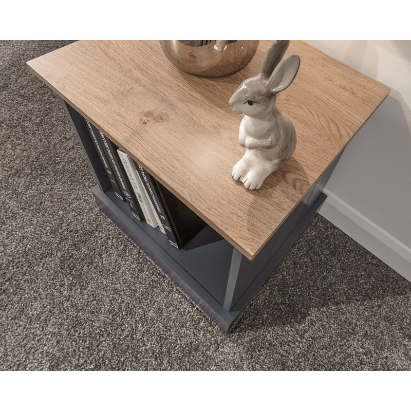 Brielle Floor Shelf End Table, Slate Blue