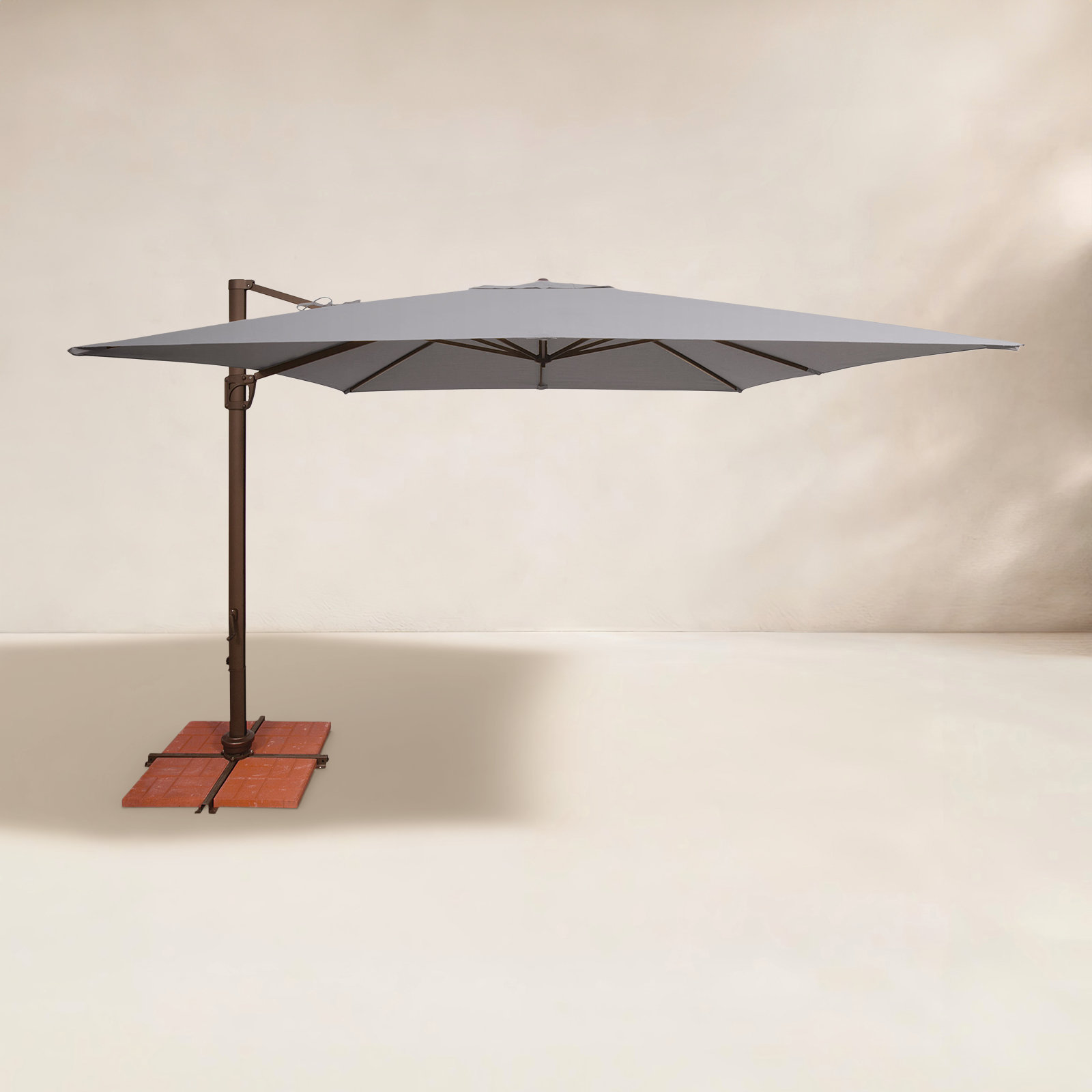 Darel 10' Cantilever Umbrella, Cast Silver Sunbrella®, Bronze