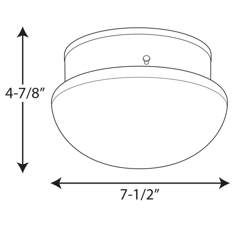 Plafonnier encastré simple en forme de bol 7,5 po à 1 lumière Hucksley, Nickel brossé, H 4,375 po x 7,5 po de diamètre